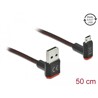 Przewód USB 2.0 typ A na micro-B kątowy 50cm czarny Delock 85265