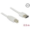 Przewód USB 2.0 typ A na USB 2.0 typ B 50cm biały Delock 83685