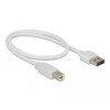 Przewód USB 2.0 typ A na USB 2.0 typ B 50cm biały Delock 83685