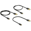 Kabel danych i szybkiego ładowania USB 2.0 typ A męski - USB 2.0 typ micro-B męski zestaw 3 częściowy czarny Delock 83680
