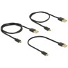 Kabel danych i szybkiego ładowania USB 2.0 typ A męski - USB 2.0 typ micro-B męski zestaw 3 częściowy czarny Delock 83680