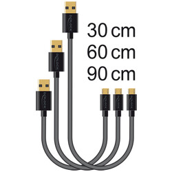 Kabel danych i szybkiego ładowania USB 2.0 typ A męski - USB 2.0 typ micro-B męski zestaw 3 częściowy czarny Delock 83680 Kabel danych i szybkiego ładowania USB 2.0 typ A męski - USB 2.0 typ micro-B męski zestaw 3 częściowy czarny Delock 83680