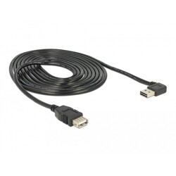 Przedłużacz USB 2.0 typ A na USB 2.0 typ A żeński kątowy 3m Delock 83553 Przedłużacz USB 2.0 typ A na USB 2.0 typ A żeński kątowy 3m Delock 83553