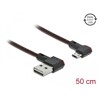 Przewód USB 2.0 typ A na micro-B kątowy 50cm czarny Delock 85270