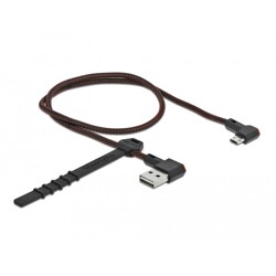 Przewód USB 2.0 typ A na micro-B kątowy 50cm czarny Delock 85270