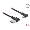 Przewód USB 2.0 typ A na micro-B kątowy 1m czarny Delock 85271
