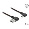 Przewód USB 2.0 typ A na micro-B kątowy 1m czarny Delock 85271