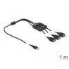 Kabel USB typ A męsko-żeński do 3x USB typ A z przełącznikiem 1m Delock 86804