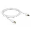 Przewód USB 2.0 typ A na USB 2.0 typ B 2m biały Delock 83687
