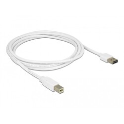 Przewód USB 2.0 typ A na USB 2.0 typ B 2m biały Delock 83687