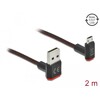 Przewód USB 2.0 typ A na micro-B kątowy 2m czarny Delock 85268