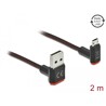 Przewód USB 2.0 typ A na micro-B kątowy 2m czarny Delock 85268