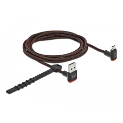 Przewód USB 2.0 typ A na micro-B kątowy 2m czarny Delock 85268