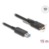 Aktywny kabel optyczny USB 10Gbps-A męski do USB-C męski ze śrubami po bokach 15m Delock 83208
