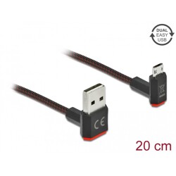 Przewód USB 2.0 typ A na micro-B kątowy 20cm czarny Delock 85264