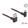 Przewód USB 2.0 typ A na micro-B kątowy 20cm czarny Delock 85264