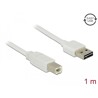 Przewód USB 2.0 typ A na USB 2.0 typ B 1m biały Delock 83686