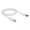 Przewód USB 2.0 typ A na USB 2.0 typ B 1m biały Delock 83686