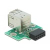 USB pin header żeński - 2x USB 2.0 typ A żeński - górny Delock 41429