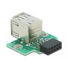 USB pin header żeński - 2x USB 2.0 typ A żeński - górny Delock 41429