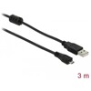 Kabel USB 2.0 A wtyk - USB 2.0 micro-B wtyk 3m czarny Delock 82336