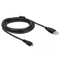 Kabel USB 2.0 A wtyk - USB 2.0 micro-B wtyk 3m czarny Delock 82336 Kabel USB 2.0 A wtyk - USB 2.0 micro-B wtyk 3m czarny Delock 82336