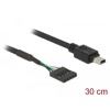 Kabel USB 2.0 gniazdo 2,54mm raster 5-pin. - USB 2.0 typ mini-B wtyk 30cm Delock 83170