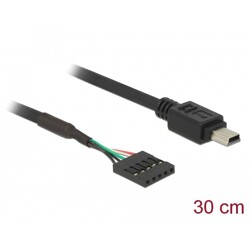 Kabel USB 2.0 gniazdo 2,54mm raster 5-pin. - USB 2.0 typ mini-B wtyk 30cm Delock 83170