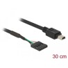 Kabel USB 2.0 gniazdo 2,54mm raster 5-pin. - USB 2.0 typ mini-B wtyk 30cm Delock 83170