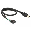 Kabel USB 2.0 gniazdo 2,54mm raster 5-pin. - USB 2.0 typ mini-B wtyk 30cm Delock 83170
