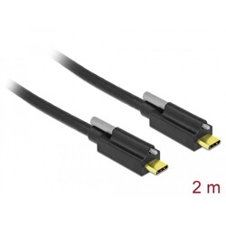 Kabel SuperSpeed USB 10Gbps USB-C męsko-męski USB-C ze śrubą na górze 2m czarny Delock 84138