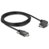 Kabel USB 2.0 USB-C męski ze śrubami na USB-C męski ze śrubami kątowy w lewo/w prawo PD 3.0 60W 3m Delock 80958