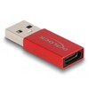 Adapter USB 10Gbps USB typ A męsko-żeński USB-C aktywny czerwony Delock 60044
