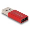 Adapter USB 10Gbps USB typ A męsko-żeński USB-C aktywny czerwony Delock 60044