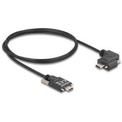 Kabel USB 2.0 2x USB-C męski ze śrubami kątowy w lewo/w prawo PD 3.0 60W 1m Delock 80956 Kabel USB 2.0 2x USB-C męski ze śrubami kątowy w lewo/w prawo PD 3.0 60W 1m Delock 80956