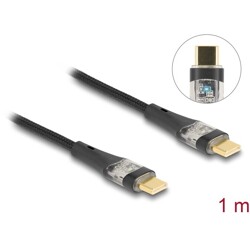 Kabel USB 2.0 do transmisji danych i szybkiego ładowania USB-C męsko-męski przezroczysty PD 3.0 100W 1m Delock 80763