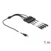Kabel USB typ A męski do 4x DC 5,5 x 2,1mm żeński z przełącznikiem 1m Delock 86799