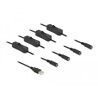 Kabel USB typ A męski do 4x DC 5,5 x 2,1mm żeński z przełącznikiem 1m Delock 86799