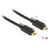 Kabel SuperSpeed USB 10Gbps 2x USB-C męski ze śrubą na górze 1m czarny Delock 83719