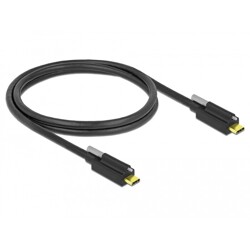 Kabel SuperSpeed USB 10Gbps 2x USB-C męski ze śrubą na górze 1m czarny Delock 83719