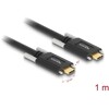 Kabel SuperSpeed USB 10Gbps 2x USB-C męski ze śrubami po bokach 1m czarny Delock 83720