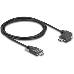 Kabel USB 2.0 2x USB-C męski ze śrubami kątowy w lewo/w prawo PD 3.0 60W 2m Delock 80957 Kabel USB 2.0 2x USB-C męski ze śrubami kątowy w lewo/w prawo PD 3.0 60W 2m Delock 80957