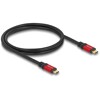 Kabel USB 2.0 USB-C męsko-męski PD 3.0 100W 1m czerwony metalowy Delock 80040