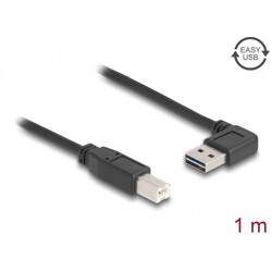 Przewód USB 2.0 typ A na USB 2.0 typ B 1m czarny Delock 83374