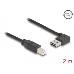 Przewód USB 2.0 typ A na USB 2.0 typ B 2m czarny Delock 83375