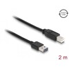 Przewód USB 2.0 typ A na USB 2.0 typ B 2m czarny Delock 83359