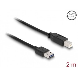 Przewód USB 2.0 typ A na USB 2.0 typ B 2m czarny Delock 83359