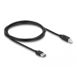 Przewód USB 2.0 typ A na USB 2.0 typ B 2m czarny Delock 83359 Przewód USB 2.0 typ A na USB 2.0 typ B 2m czarny Delock 83359