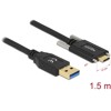 Kabel SuperSpeed USB 10Gbps typ A męski do USB-C męski ze śrubami po bokach 1,5m Delock 84017