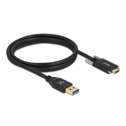 Kabel SuperSpeed USB 10Gbps typ A męski do USB-C męski ze śrubami po bokach 1,5m Delock 84017